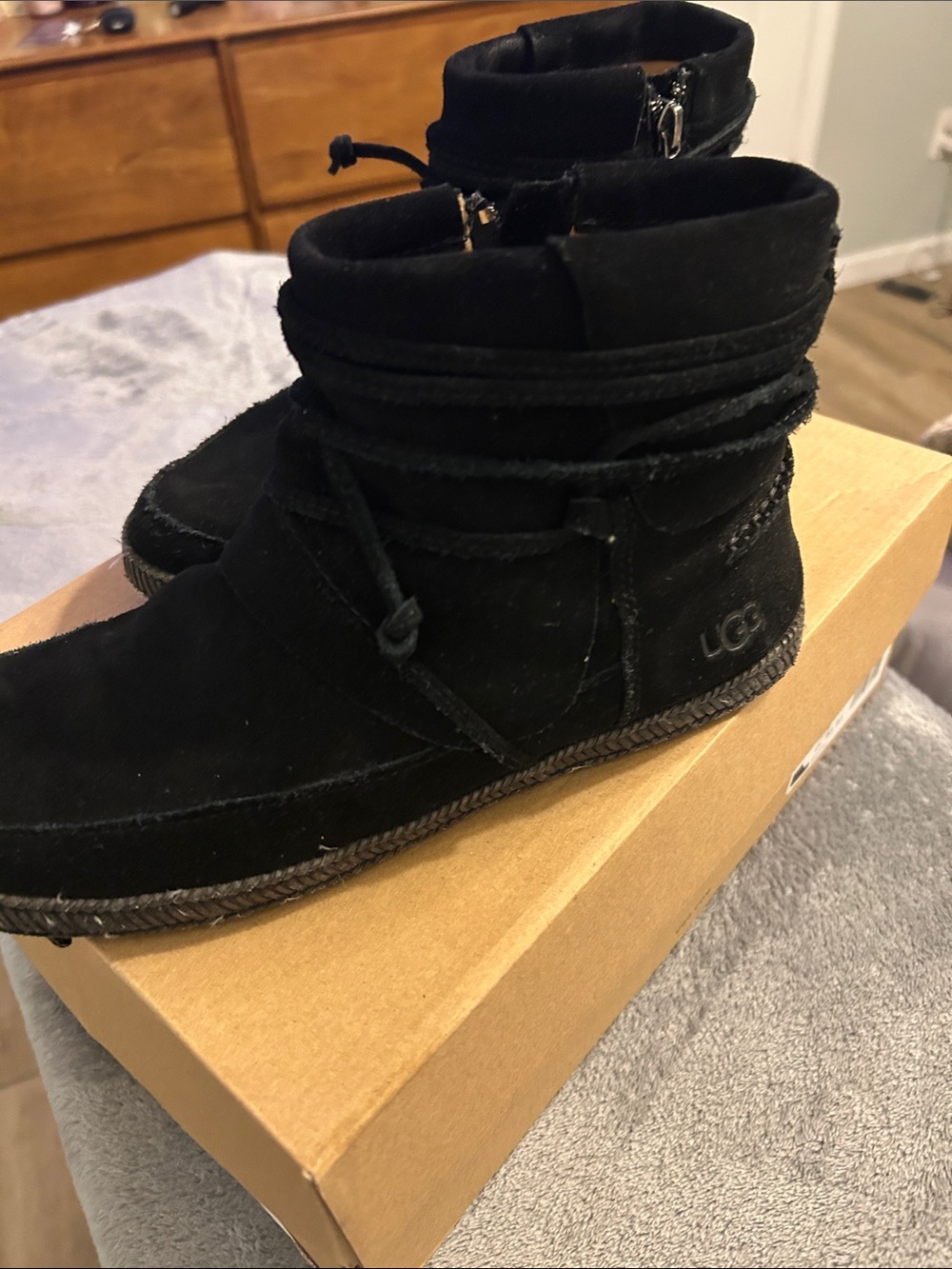UGG Reid black suede ankle boots